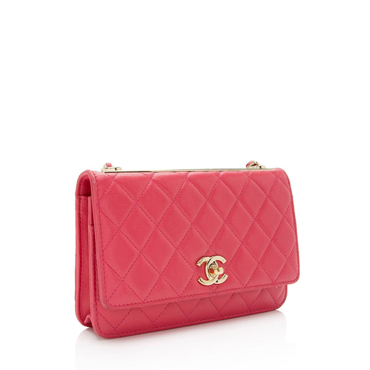 Chanel Lambskin Trendy CC Wallet on Chain Bag (SHF-dDZd8C)