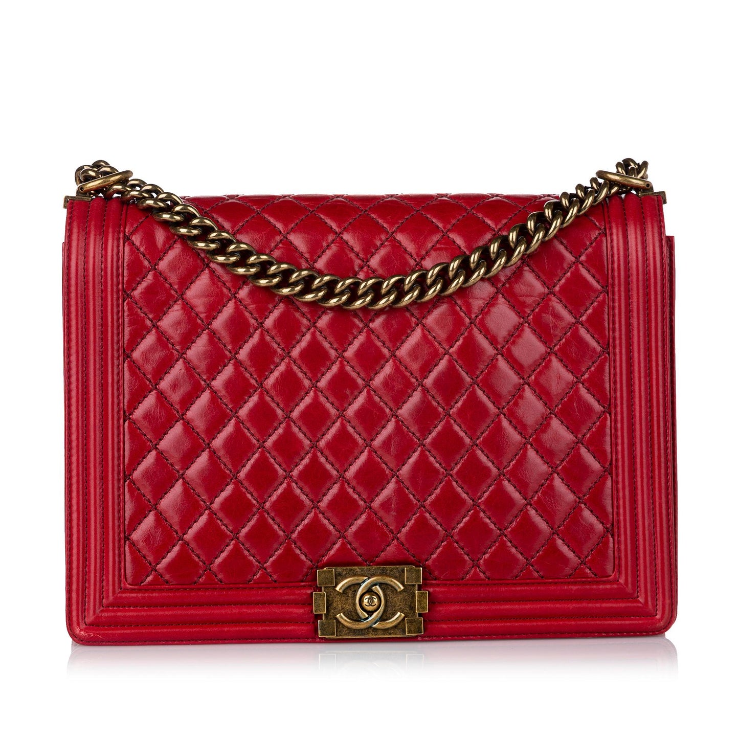 Chanel Large Boy Lambskin Leather Flap Bag (SHG-35078)