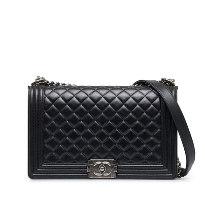 Chanel Large Lambskin Boy Bag (SHG-suBMpB)