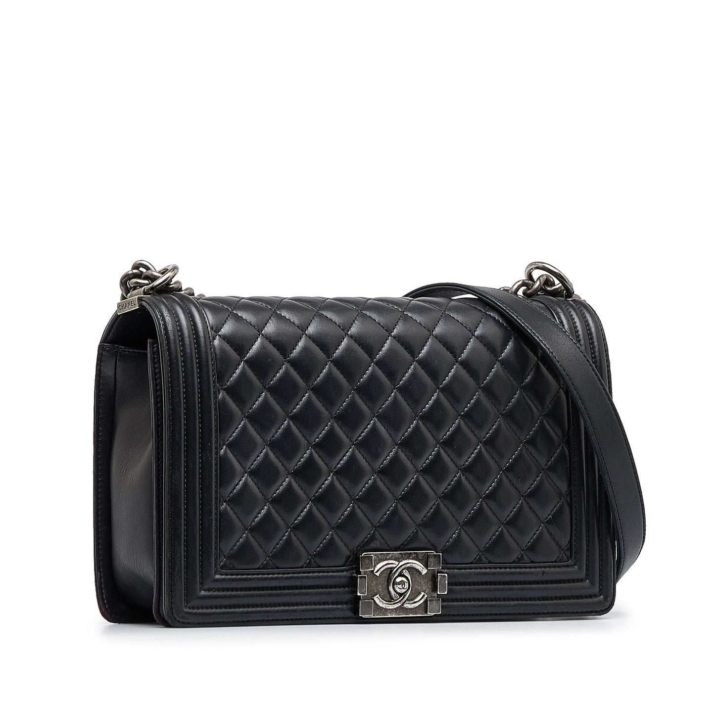 Chanel Large Lambskin Boy Bag (SHG-suBMpB)