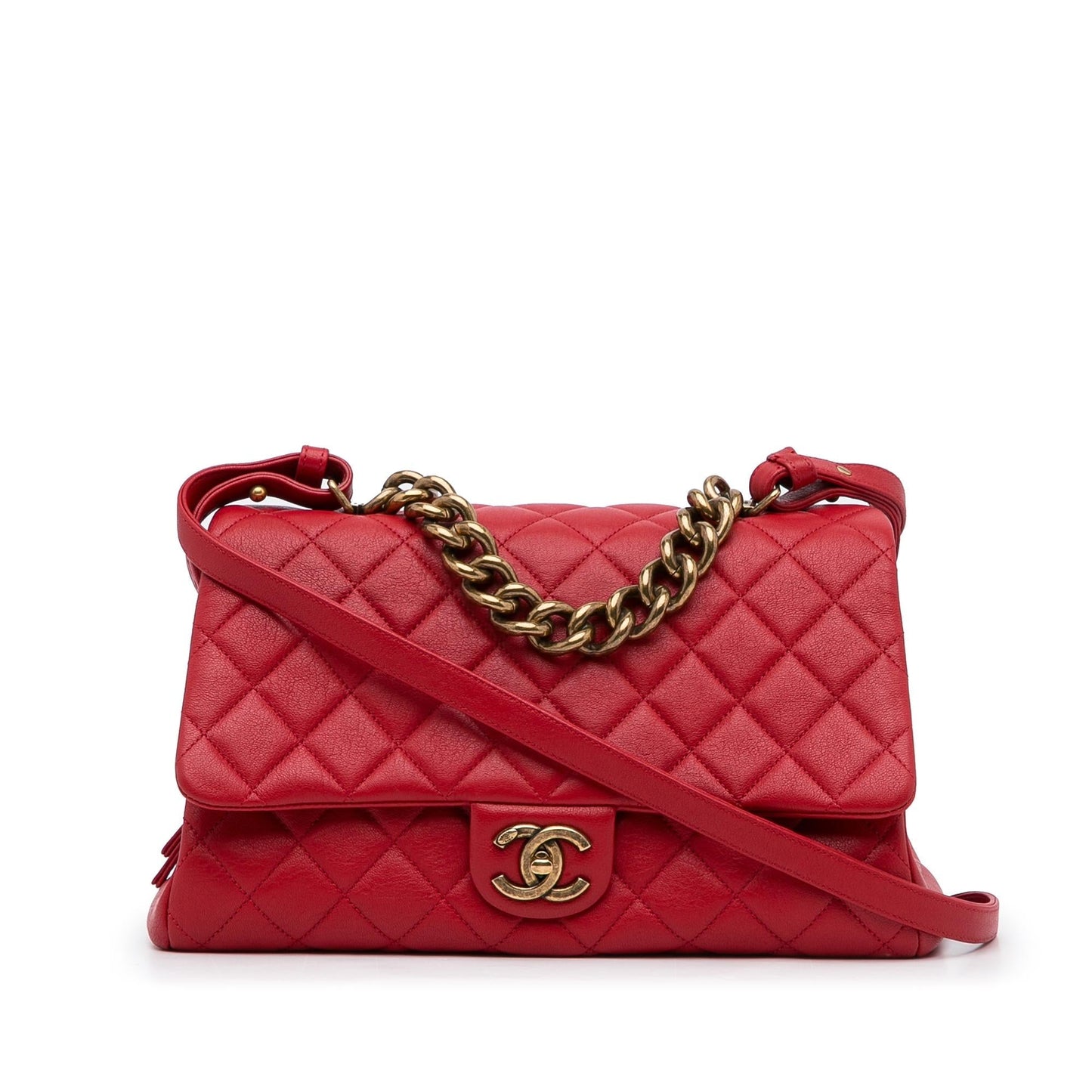 Chanel Large Paris Rome Calfskin Trapezio Bag (SHG-qXqdR0)