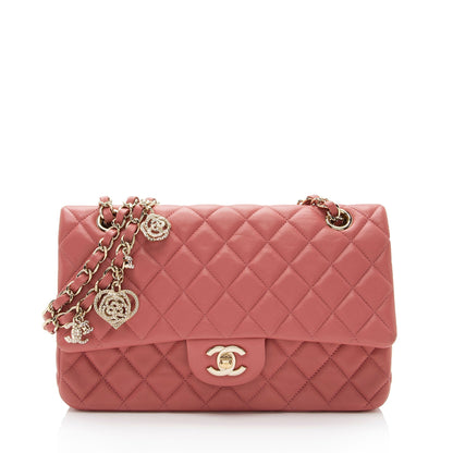 Chanel Limited Edition Lambskin Valentine Classic Medium Single Flap Bag (SHF-M2VY9h)