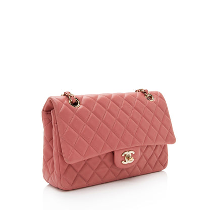 Chanel Limited Edition Lambskin Valentine Classic Medium Single Flap Bag (SHF-M2VY9h)