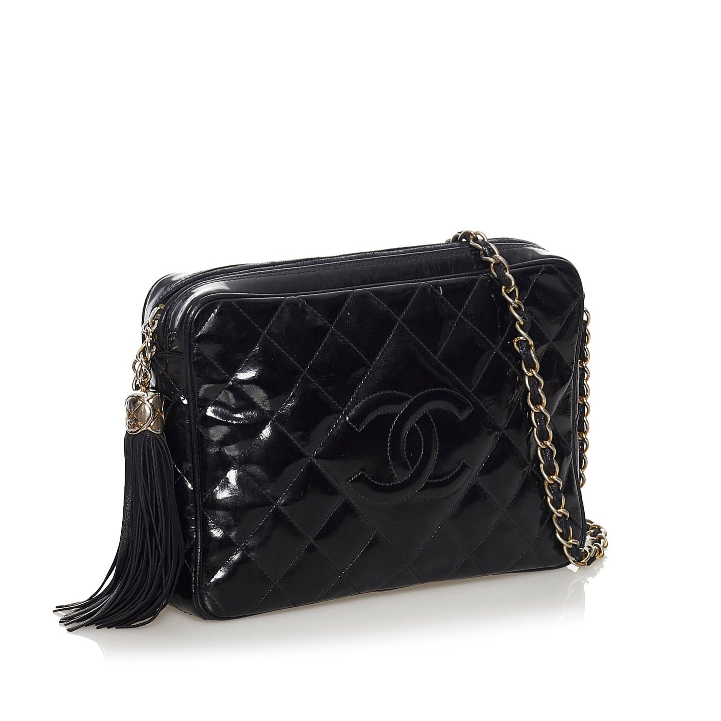 Chanel Matelasse Patent Leather Crossbody Bag (SHG-33619)