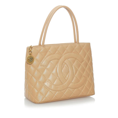 Chanel Medallion Caviar Leather Tote Bag (SHG-33642)