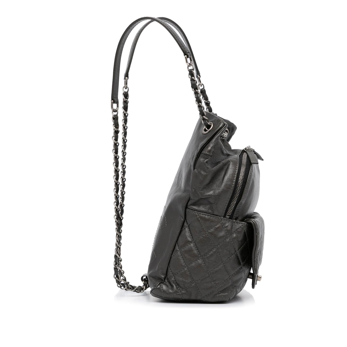 Chanel Medium CC Lambskin Drawstring Flap Backpack (SHG-rggGda)