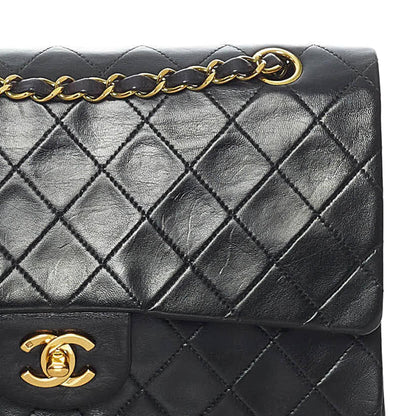 Chanel Medium Classic Lambskin Leather Double Flap Bag (SHG-35107)