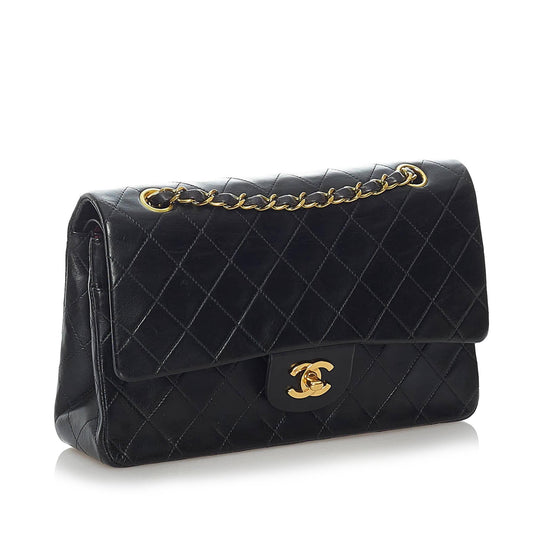 Chanel Medium Classic Lambskin Leather Double Flap Bag (SHG-35107)