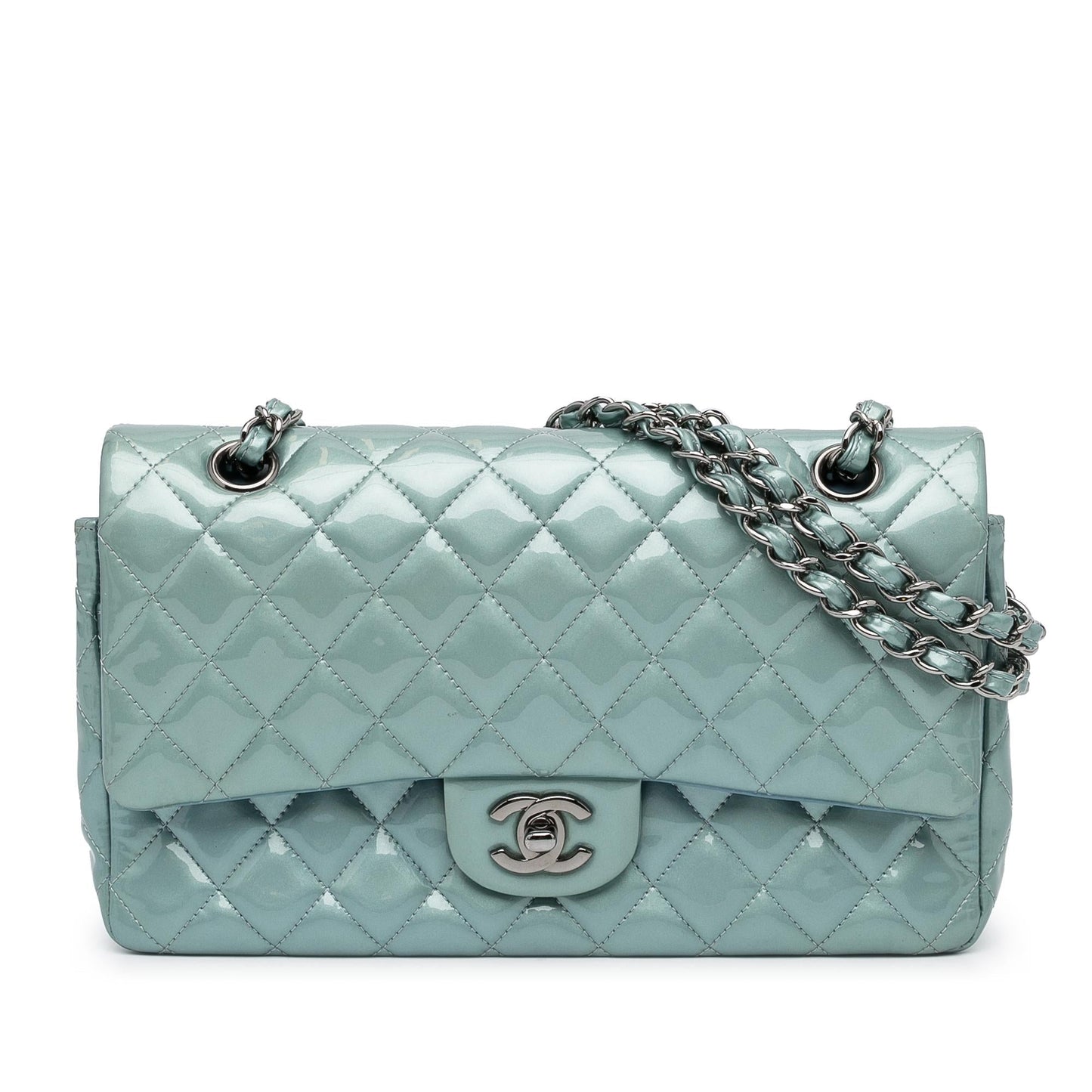 Chanel Medium Classic Patent Double Flap (SHG-cjeRoa)