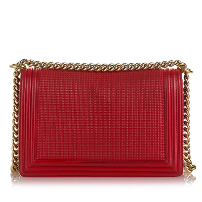 Chanel Medium Embossed Cube Boy Flap (SHG-FAdspW)