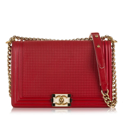 Chanel Medium Embossed Cube Boy Flap (SHG-FAdspW)