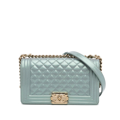 Chanel Medium Iridescent Patent Boy Flap (SHG-lOCDFl)