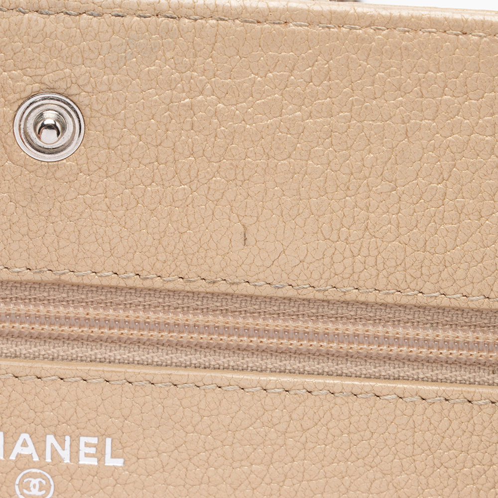 Chanel Metallic Calfskin Diamond Stitch Wallet on Chain Bag - FINAL SALE (SHF-15863)