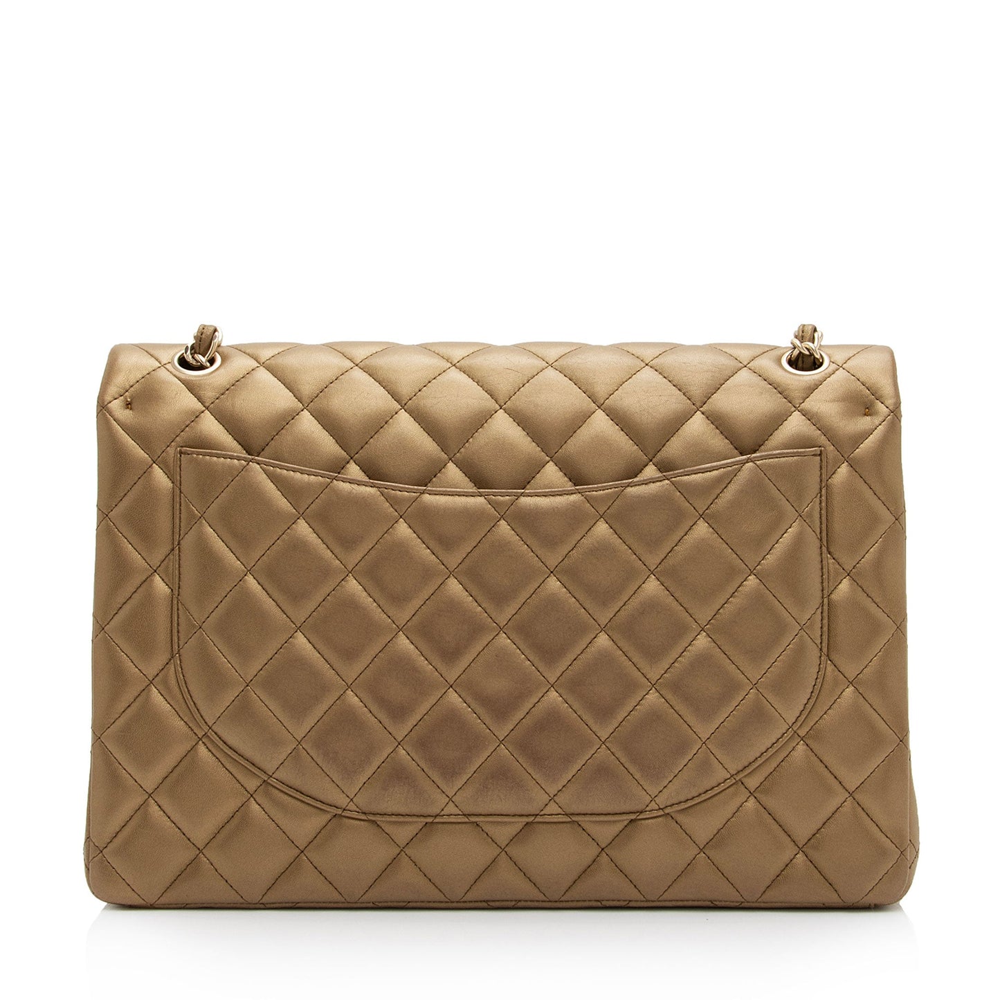 Chanel Metallic Lambskin Classic Maxi Double Flap Bag (SHF-kjT4fr)