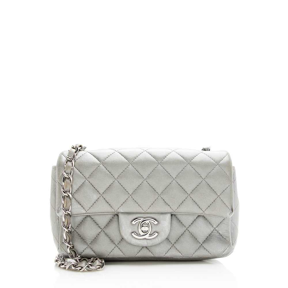 Chanel Metallic Lambskin Rectangular Mini Flap Bag (SHF-20482)