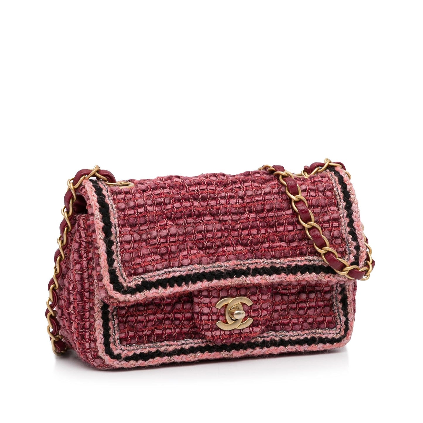 Chanel Mini Braided Classic Tweed Single Flap Bag (SHG-lsYBtL)