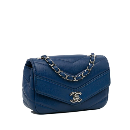 Chanel Mini Caviar Chevron Data Center Envelope Flap Bag (SHG-1dumsb)