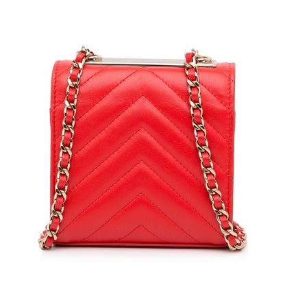 Chanel Mini Chevron Quilted Lambskin Trendy CC Chain Wallet (SHG-ne3z79)