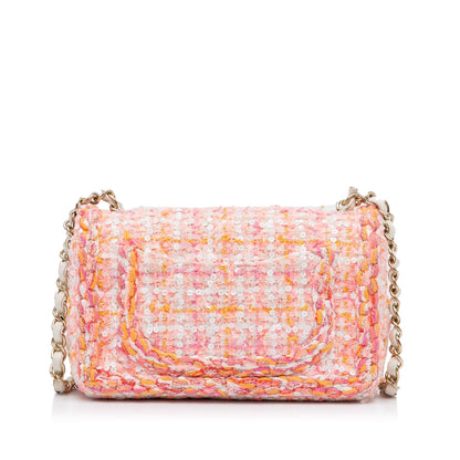 Chanel Mini Classic Embellished Tweed Flap Bag (SHG-xnY6RF)