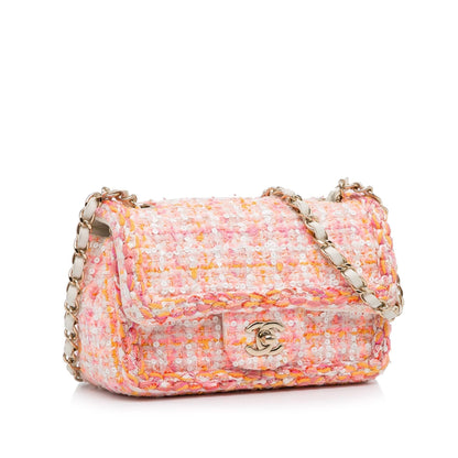 Chanel Mini Classic Embellished Tweed Flap Bag (SHG-xnY6RF)