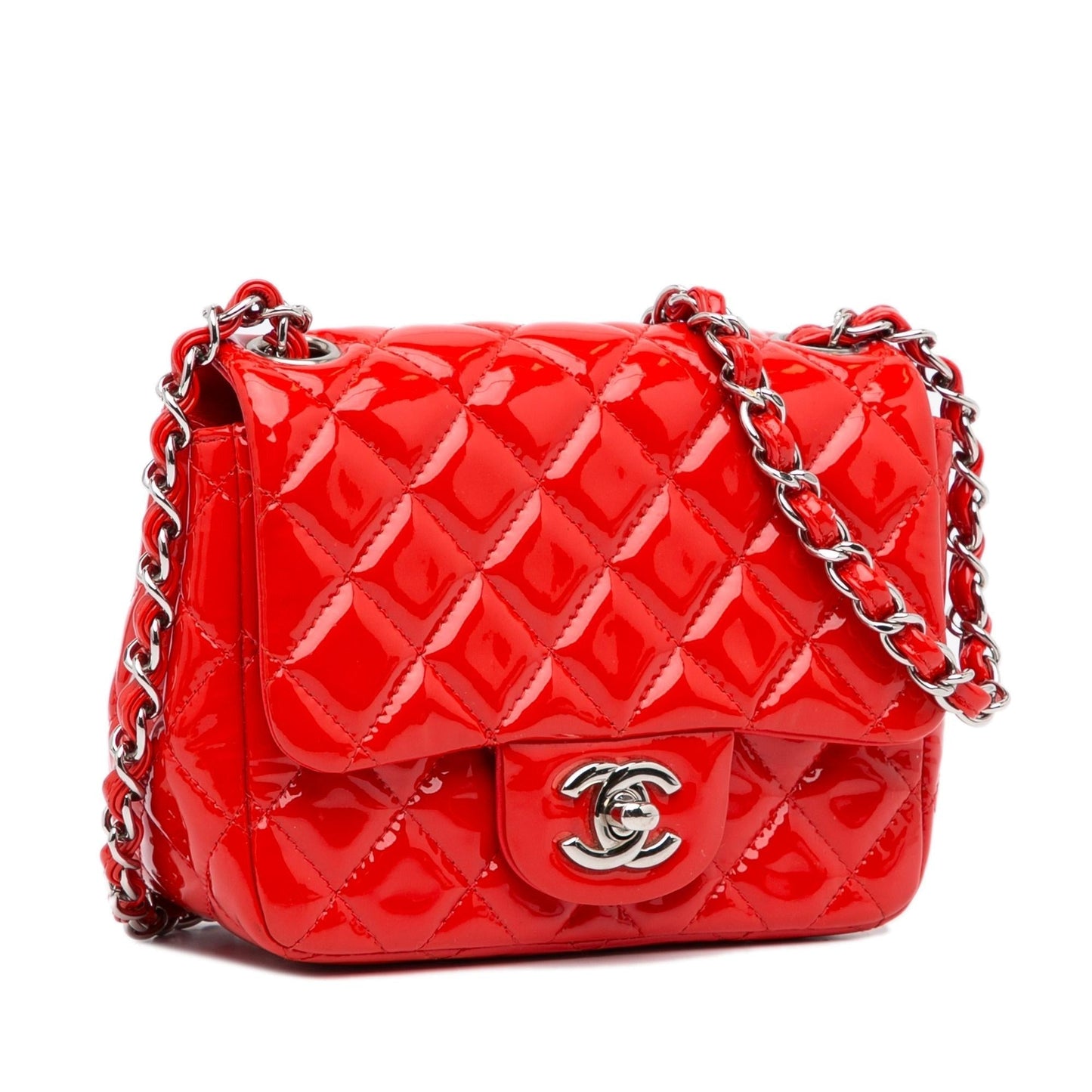 Chanel Mini Classic Square Patent Single Flap (SHG-alnMAa)