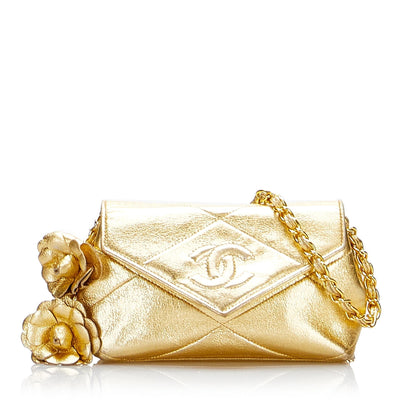 Chanel Mini Matelasse Chain Shoulder Bag with Camellia (SHG-AJ7Dj2)