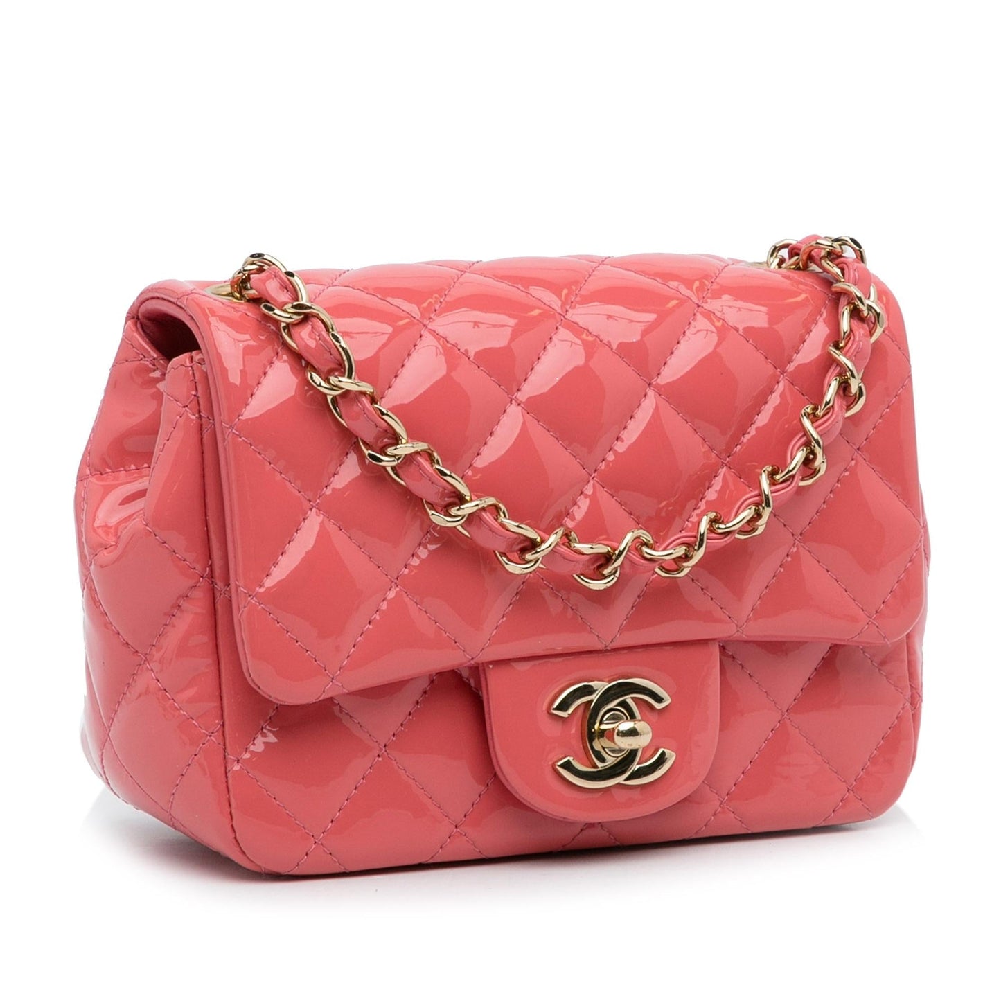 Chanel Mini Patent Classic Square Single Flap (SHG-bw2LAp)