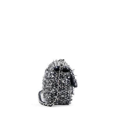 Chanel Mini Sequin Tweed Flap Crossbody (SHG-4UBu25)