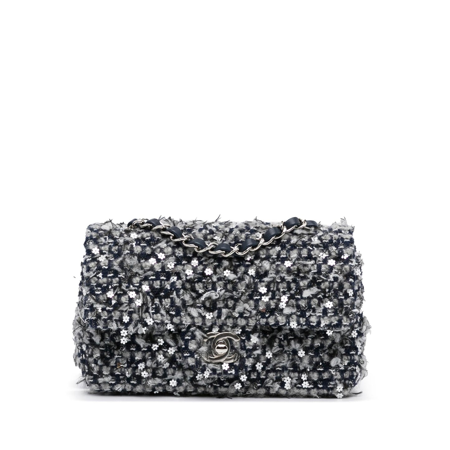 Chanel Mini Sequin Tweed Flap Crossbody (SHG-4UBu25)