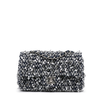 Chanel Mini Sequin Tweed Flap Crossbody (SHG-4UBu25)