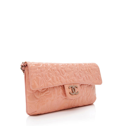 Chanel Patent Leather Camellia Classic Single Flap Bag (SHF-xZYOWM)