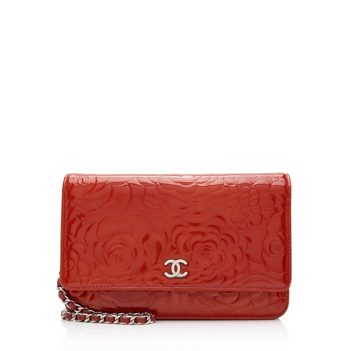 Chanel Patent Leather Camellia Wallet on Chain Bag (SHF-nIpb70)