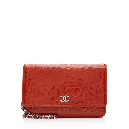 Chanel Patent Leather Camellia Wallet on Chain Bag (SHF-nIpb70)