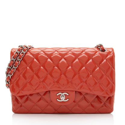 Chanel Patent Leather Classic Jumbo Double Flap Bag (SHF-uTsbhj)