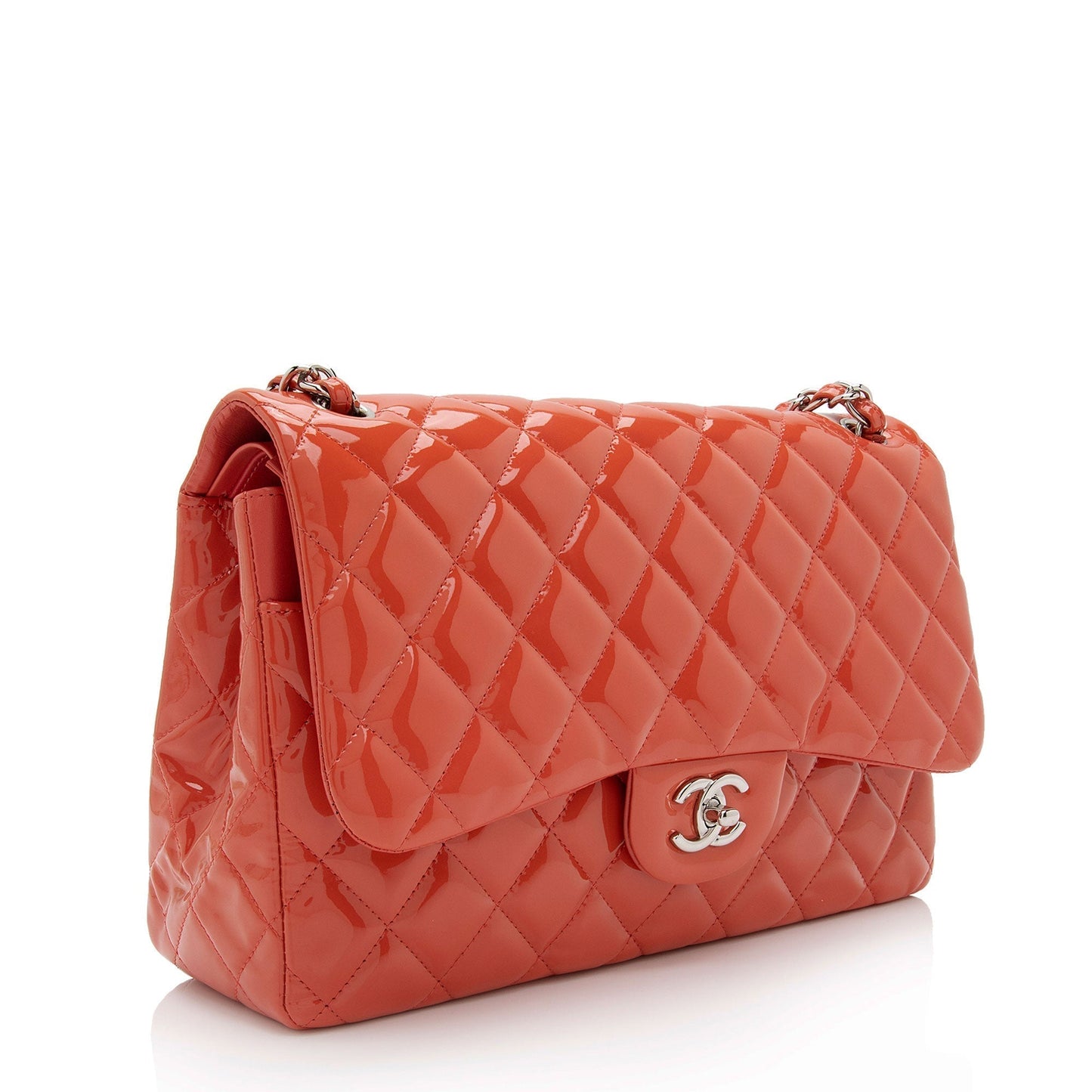 Chanel Patent Leather Classic Jumbo Double Flap Bag (SHF-uTsbhj)