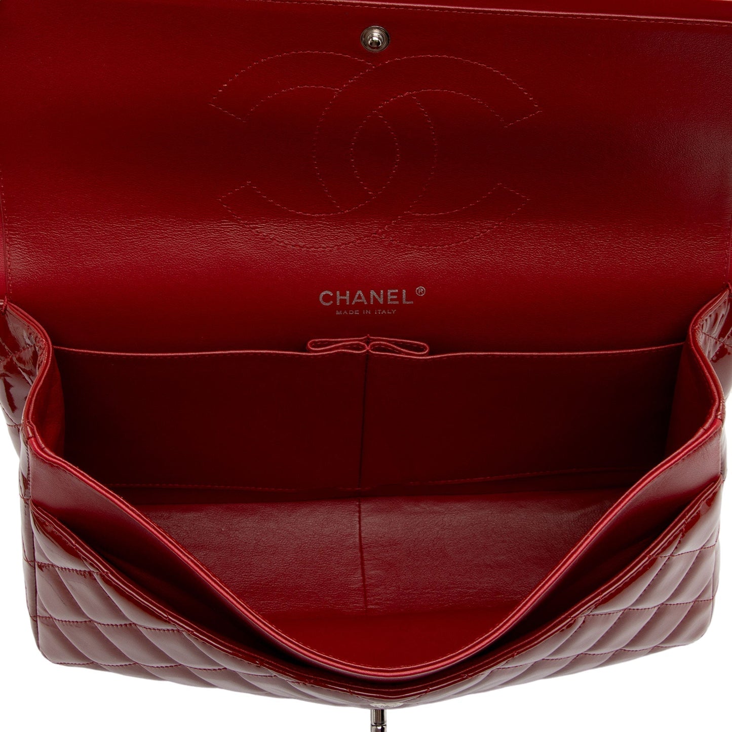 Chanel Patent Leather Classic Jumbo Double Flap Bag (SHF-Zki3Oi)