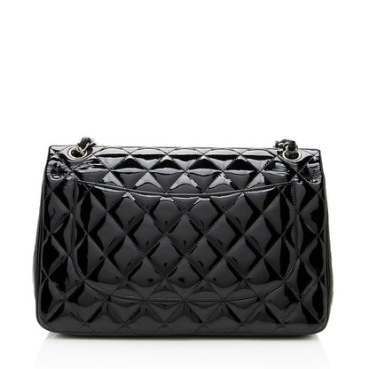 Chanel Patent Leather Classic Jumbo Double Flap Shoulder Bag (SHF-19063)