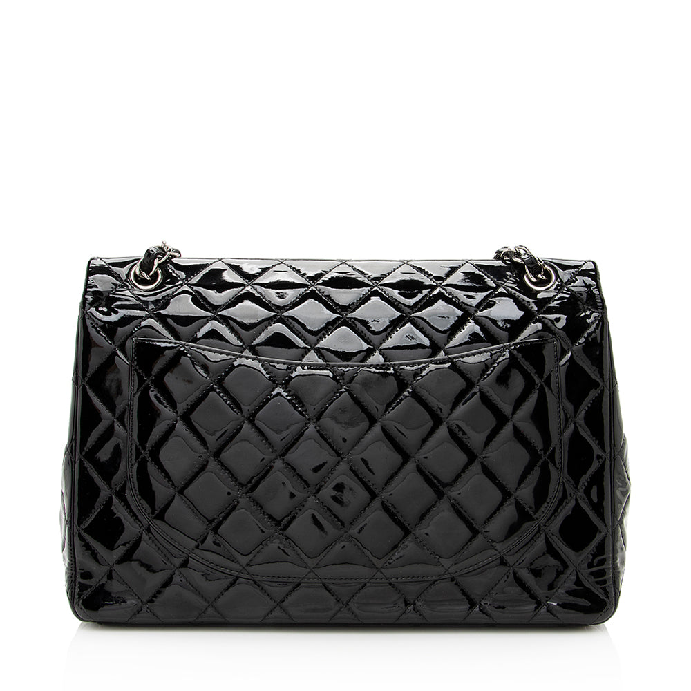 Chanel Patent Leather Classic Maxi Double Flap Bag (SHF-19844)