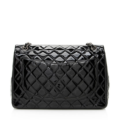 Chanel Patent Leather Classic Maxi Double Flap Bag (SHF-19844)