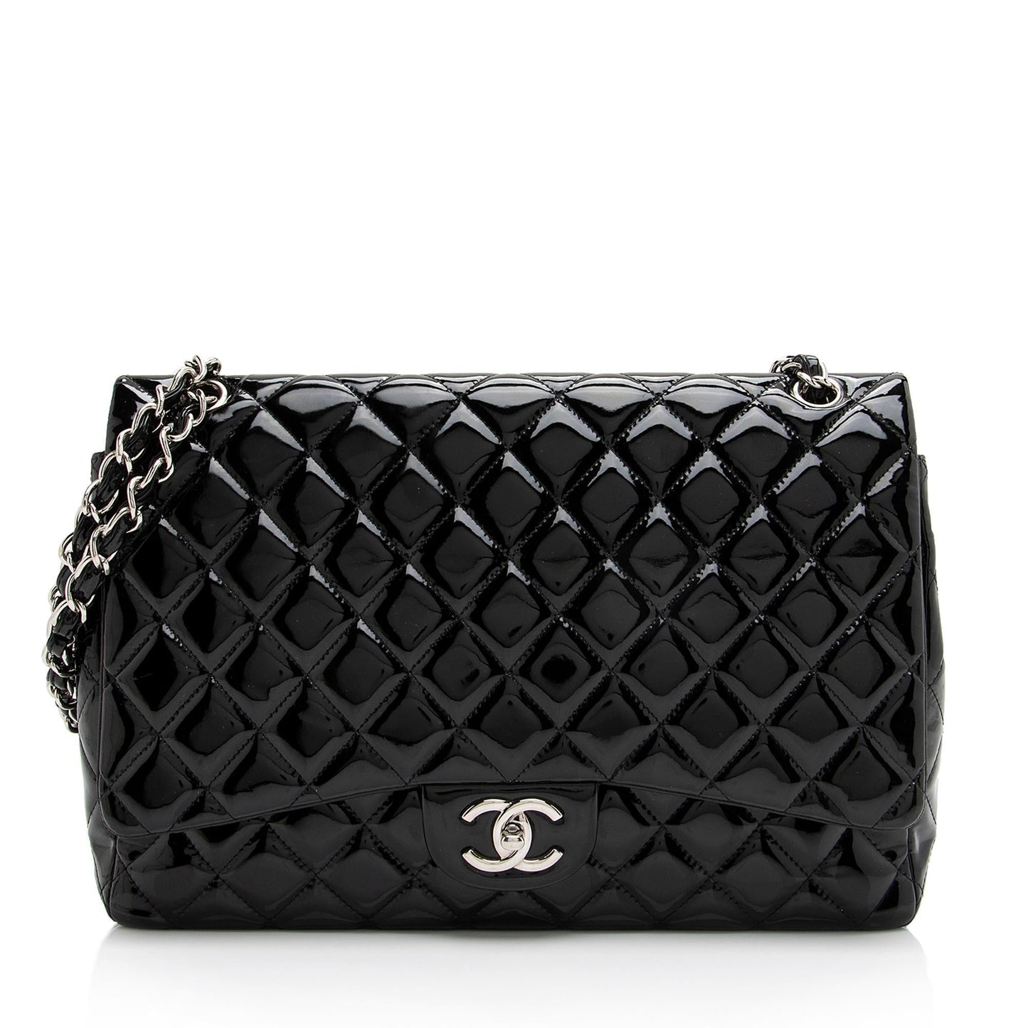 Chanel Patent Leather Classic Maxi Double Flap Bag (SHF-23340)