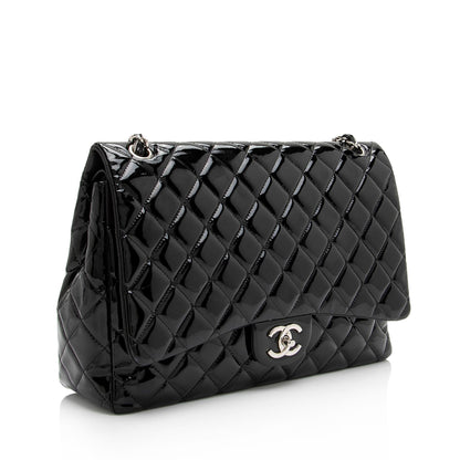 Chanel Patent Leather Classic Maxi Double Flap Bag (SHF-23340)