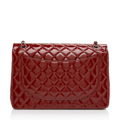 Chanel Patent Leather Classic Maxi Double Flap Bag (SHF-g5wkOe)