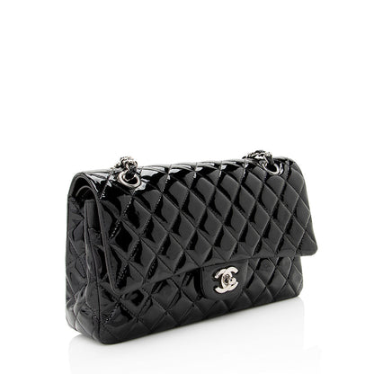 Chanel Patent Leather Classic Medium Double Flap Bag (SHF-20050)