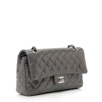 Chanel Patent Leather Classic Medium Double Flap Bag (SHF-23514)