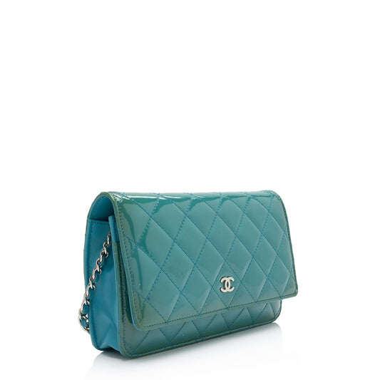 Chanel Patent Leather Classic Wallet on Chain Bag (SHF-znDTuZ)