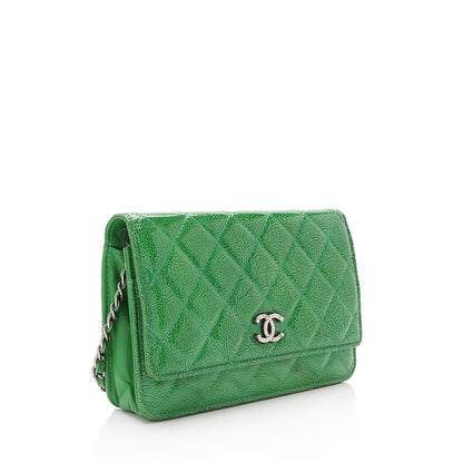 Chanel Patent Leather Classic Wallet on Chain Bag (SHF-p54zjG)