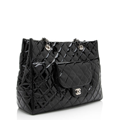 Chanel Patent Leather Coco Shine Large Tote (SHF-23461)