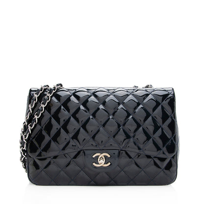 Chanel Patent Leather Classic Jumbo Single Flap Shoulder Bag (SHF-19686)