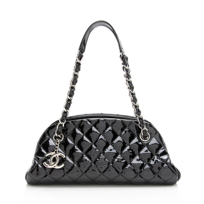 Chanel Patent Leather Just Mademoiselle Petite Bowler Bag (SHF-22283)