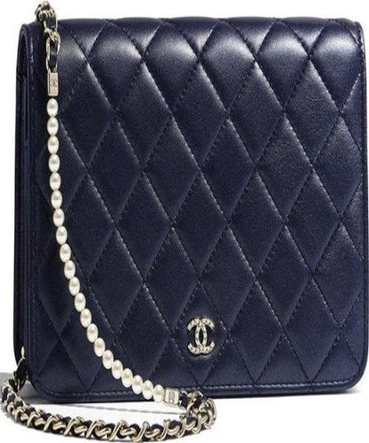 Chanel Wallet On Chain – WOC Quilted Lambskin Dark Blue SiLouis Vuitton er-Toned